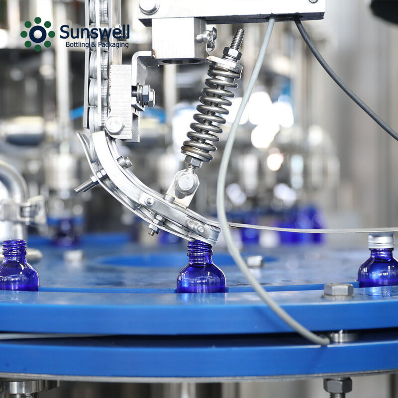 Automatic 2 oz glass bottle tonic rinsing servo piston filling capping machine